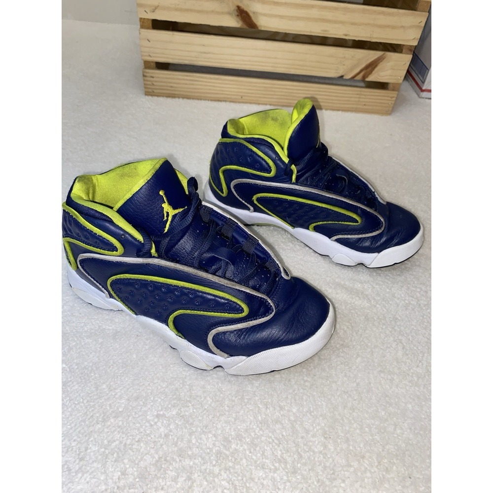 Nike Air Jordan OG College Nvy/ Venom Grn Basketball Shoes Women's 7 Fair Used